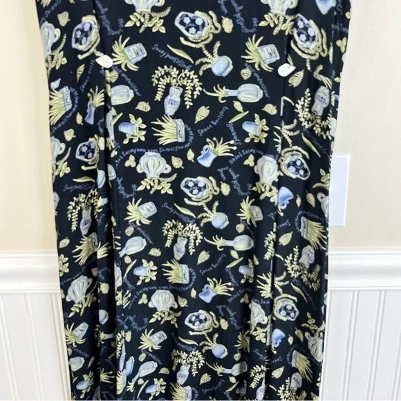 TT Mar Vintage Midi Dress Whimsical Botanical Print Rayon 90s Grunge Grannycore - Picture 7 of 15